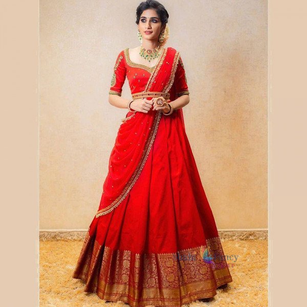 Half Saree Lehanga - Red