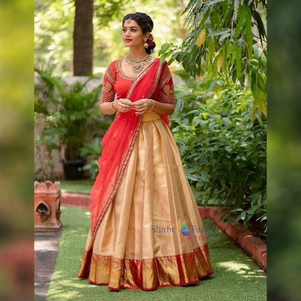 Half Saree Lehanga - Red