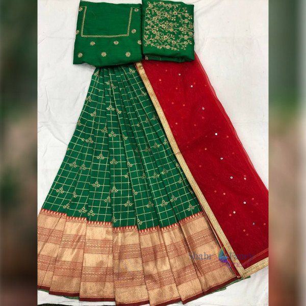 Half Saree Lehanga - Green