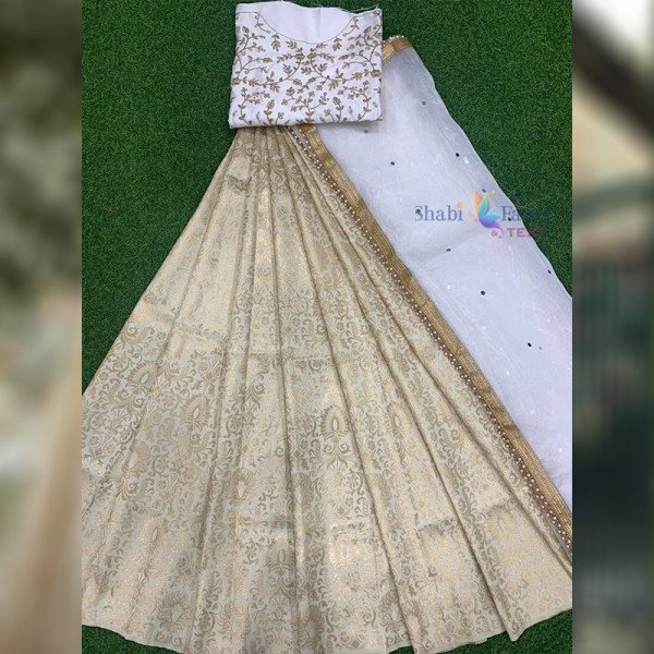 Half Saree Lehanga - White