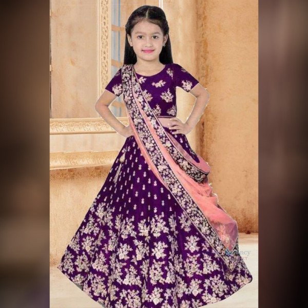 Kids Lehenga - Purple