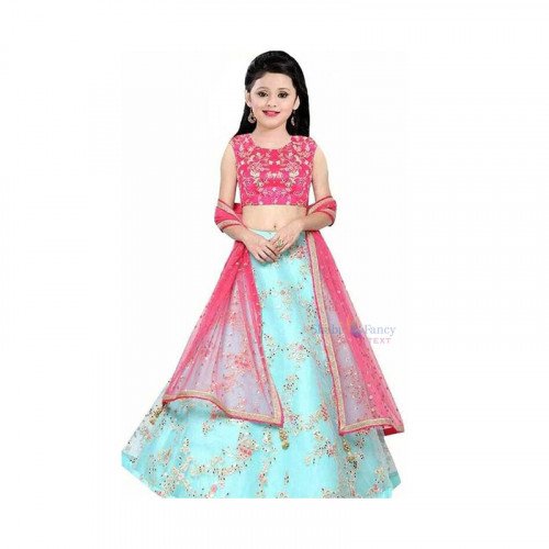 Lehenga Choli (6-8 Years) - Blue and Pink