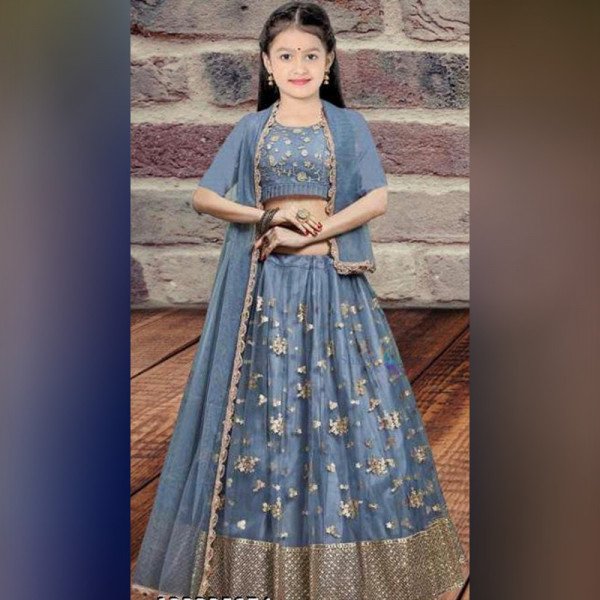 Princess Lehenga Choli (10-12 Years) - Blue