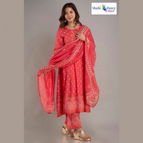 Kurti Anarkali Gown - Red