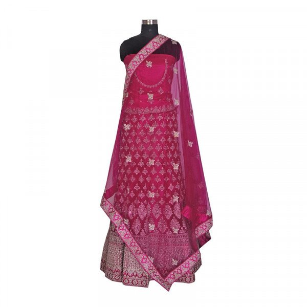 Semi-Stitched Lehenga & Blouse with Dupatta 