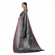 Kanika Silk Lichi Soft Saree - Gray