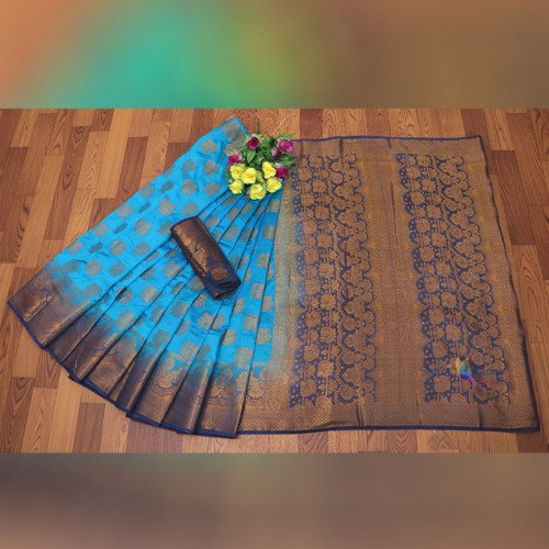 Kanjivaram Silk Saree - Blue