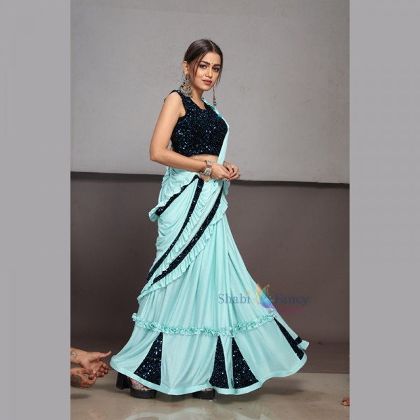 Party Wear Saree - Blue