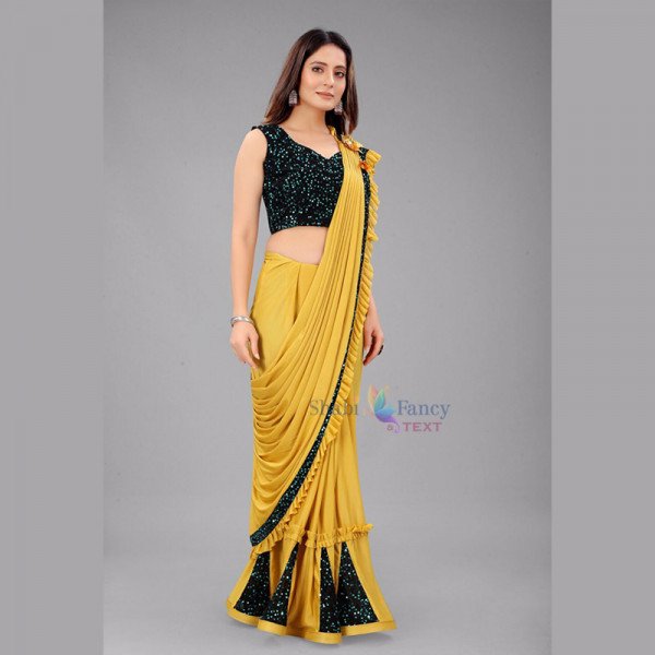 Party Wear Saree - Yellow