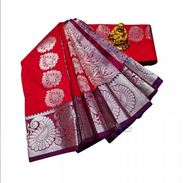 Samuthriga Art Soft Silk Saree - Red