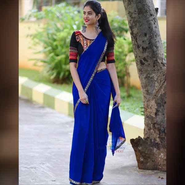 Soft Georgette Saree - Blue