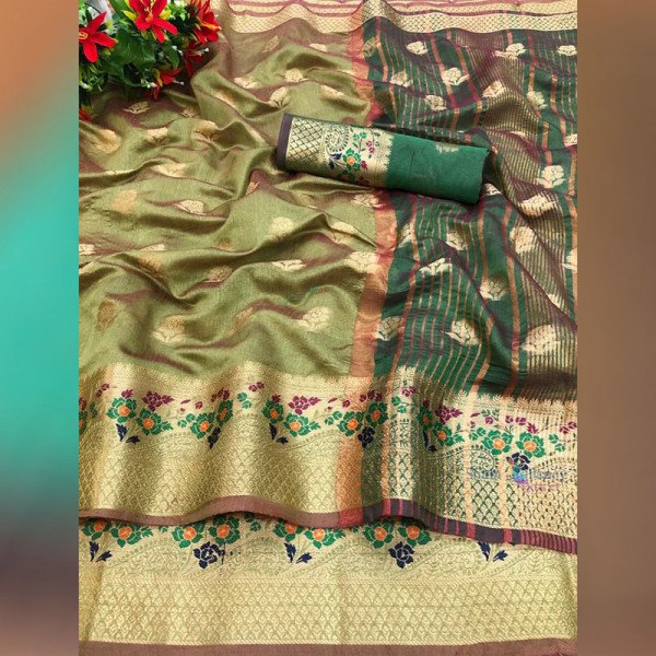 Soft Silk Saree - Green 