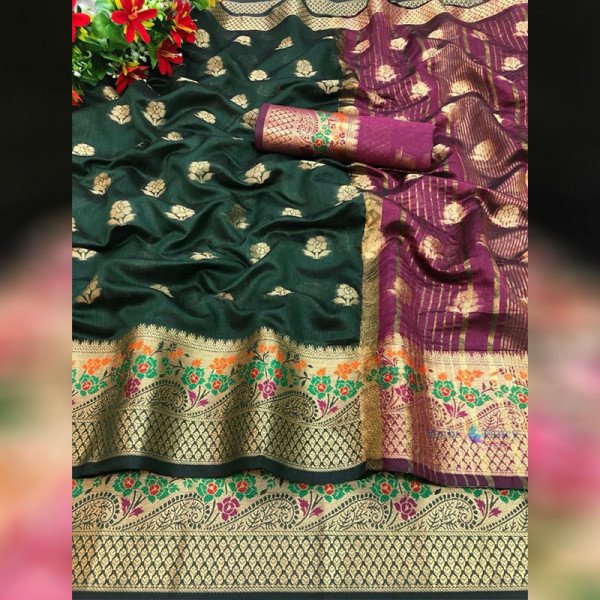 Soft Silk Saree - Green 