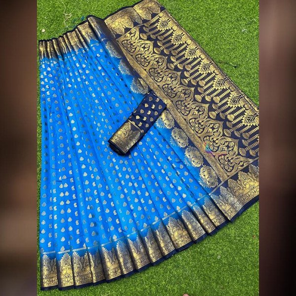 Soft Silk Saree - Blue