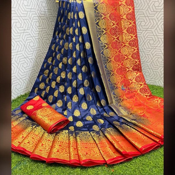 Soft Silk Saree - Blue