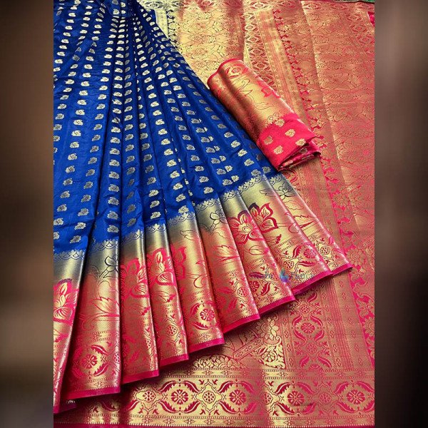 Soft Silk Saree - Blue