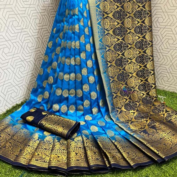 Soft Silk Saree - Blue