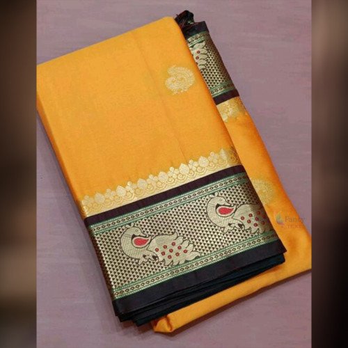 Soft Silk Saree - Orange