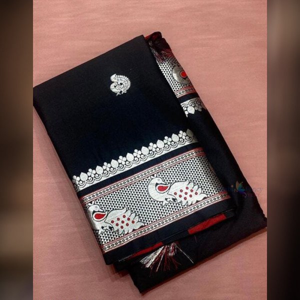 Soft Silk Saree - Black